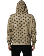 Dolce & Gabbana Brown Cotton Logo Hooded Sweatshirt Sweater