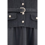 Self-Portrait Gray Polyamide Casual Dress