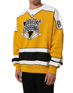 Dolce & Gabbana Yellow Crew Neck Jersey Sweatshirt Sweater
