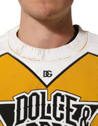 Dolce & Gabbana Yellow Crew Neck Jersey Sweatshirt Sweater