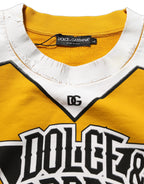 Dolce & Gabbana Yellow Crew Neck Jersey Sweatshirt Sweater