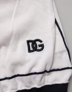 Dolce & Gabbana White Silk Collared Henley Pullover Sweater
