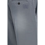 Miu Miu Gray Cotton Casual Pants