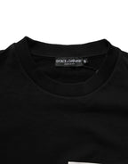 Dolce & Gabbana Black Cotton Logo Print Sweatshirt Sweater