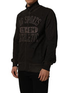 Dolce & Gabbana Brown Logo Print Full Zip Sweatshirt Sweater