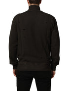 Dolce & Gabbana Brown Logo Print Full Zip Sweatshirt Sweater