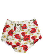 Dolce & Gabbana White Nylon Floral High Waisted Girdle Underwear