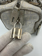 Fendi FENDI Mini Bauletto FF Zucchino Laminated Handbag
