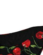 Dolce & Gabbana Black Cherry Print Nylon Bikini 2 Piece Swimwear