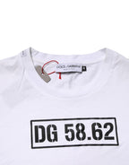 Dolce & Gabbana White Cotton Logo Print Crew Neck T-shirt