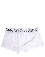 Dolce & Gabbana White Cotton Stretch Regular Boxer Underwear