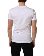 Dolce & Gabbana White DG Logo Cotton Crew Neck Men T-shirt