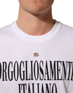 Dolce & Gabbana White Logo Round Neck Short Sleeves T-shirt