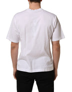 Dolce & Gabbana White Logo Round Neck Short Sleeves T-shirt