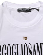 Dolce & Gabbana White Logo Round Neck Short Sleeves T-shirt