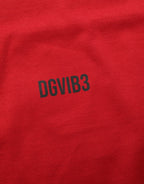 Dolce & Gabbana Red Cotton Graphic Print Crew Neck T-shirt