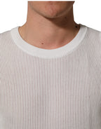 Dolce & Gabbana White Silk Crew Neck Sleeveless tank T-shirt