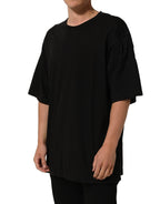 Dolce & Gabbana Black Cotton Short Sleeves CrewNeck T-shirt
