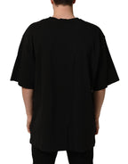 Dolce & Gabbana Black Cotton Short Sleeves CrewNeck T-shirt