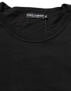 Dolce & Gabbana Black Cotton Short Sleeves CrewNeck T-shirt