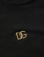 Dolce & Gabbana Black Metal DG Logo Short Sleeves T-shirt