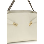 Ferragamo Beige Calf Leather Bos Taurus Shoulder Bag