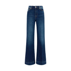 7FOR Blue Cotton Flared Jeans