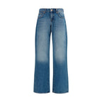 7FOR Blue Cotton Straight-Leg Jeans