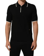 Dolce & Gabbana Black Cotton Collared Short Sleeves Polo T-shirt