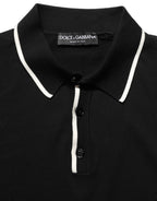Dolce & Gabbana Black Cotton Collared Short Sleeves Polo T-shirt