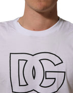Dolce & Gabbana White DG Logo Print Short Sleeves Men T-shirt