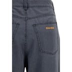 Miu Miu Black Cotton Straight-Leg Jeans