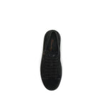Santoni Black Calf Leather Bos Taurus Low Top Sneakers