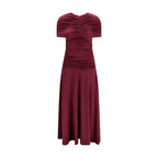 Self-Portrait Bordeaux Viscose Casual Dress