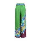 Alemais Multicolor Silk Casual Pants