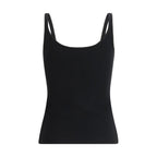 Off-White Black Cotton Sleeveles T-Shirt