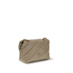PINKO Beige Calf Leather Bos Taurus Shoulder Bag