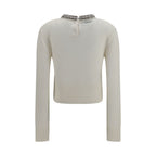 PINKO White Wool Oves Aries Sweatshirt