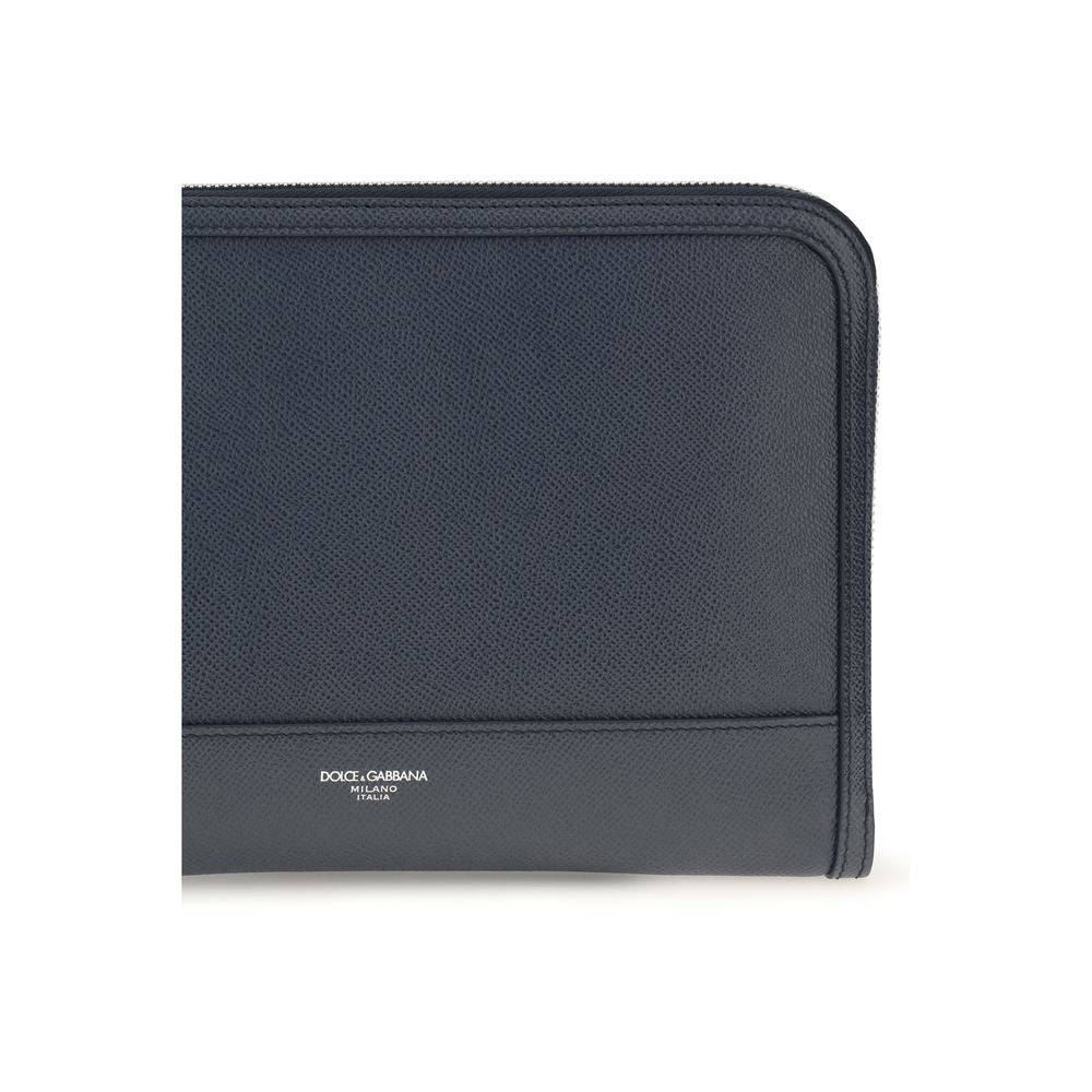 Dolce & Gabbana Blue Calf Leather Bos Taurus Wallet