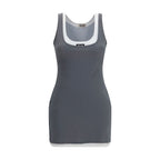 Miu Miu Gray Recycled Polyamide Casual Dress