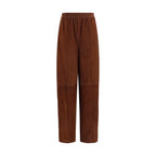 Fabiana Filippi Brown Leather Casual Pants