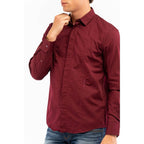 Bikkembergs Bordeaux Cotton Dress Shirt