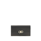 Ferragamo Black Calf Leather Bos Taurus Wallet