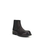 MM6 Black Calf Leather Bos Taurus Chelsea Boots
