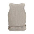 Magda Butrym Beige Lyocell Sleeveles T-Shirt