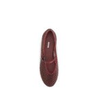 LE SILLA Bordeaux Calf Leather Bos Taurus Ballet Flats