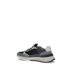 Brunello Cucinelli Blue Calf Leather Bos Taurus Athletic Sneakers