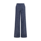 Gucci Blue Cotton Casual Pants