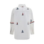 Thom Browne White Cotton Pattern Shirt