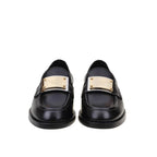 Dolce & Gabbana Black Calfskin Slip-On Loafers